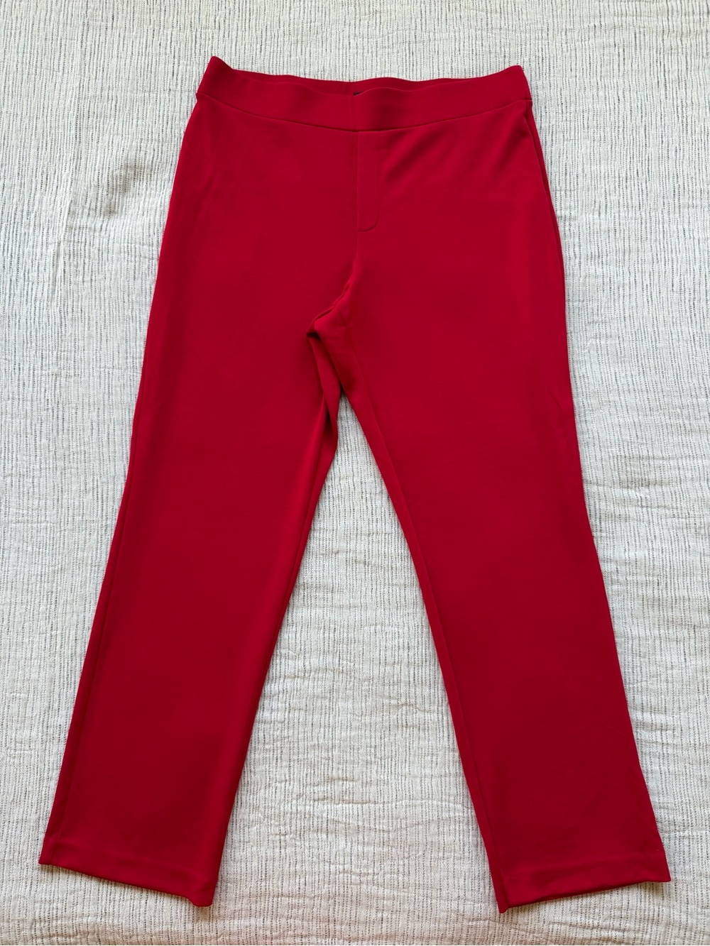 Women's Straight Leg Ponte Pants in Red